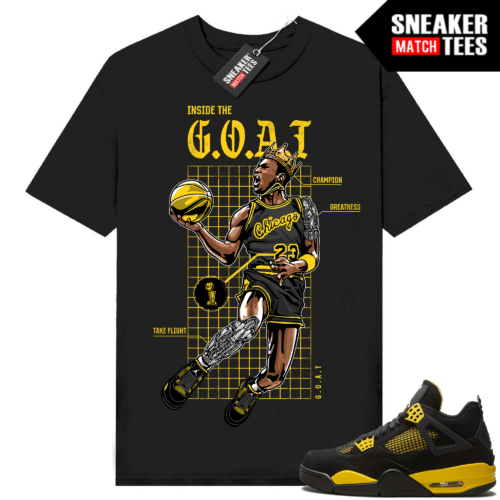 Jordan 4 Thunder shirts Sneaker Match Black Goat Blueprint