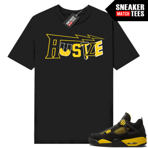 Jordan 4 Thunder shirts Sneaker Match Black Hustle