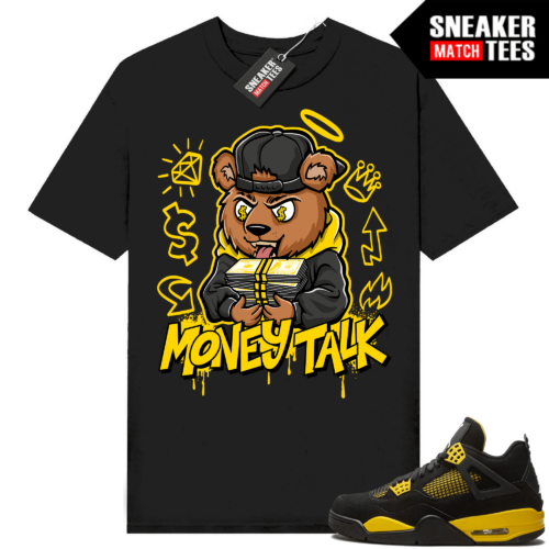 Jordan 4 Thunder shirts Sneaker Match Black Money Talk