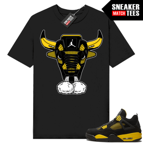 Jordan 4 Thunder shirts Sneaker Match Black Raging Bull