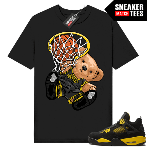 Jordan 4 Thunder shirts Sneaker Match Black Slam Dunk Teddy