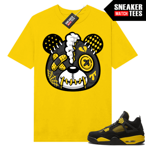 Jordan 4 Thunder shirts Sneaker Match Yellow Heart Break Bear