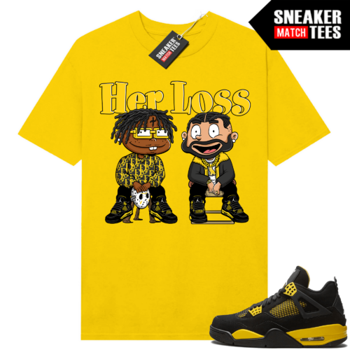 Jordan 4 Thunder shirts Sneaker Match Yellow Her Loss Parody