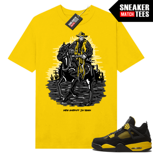 Jordan 4 Thunder shirts Sneaker Match Yellow New Sheriff