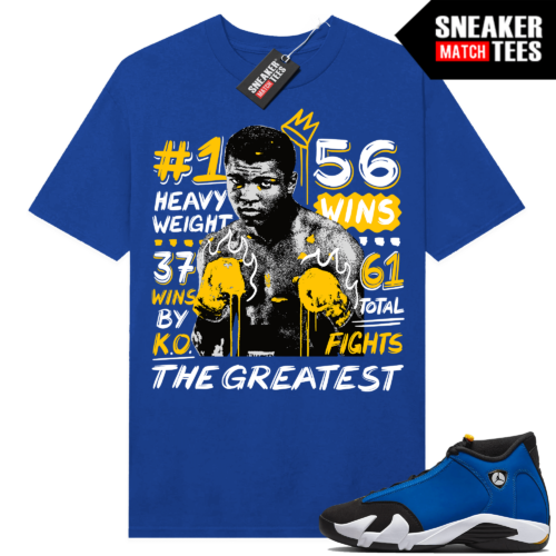 Jordan 14 Laney shirts Sneaker Match Royal Ali The Greatest