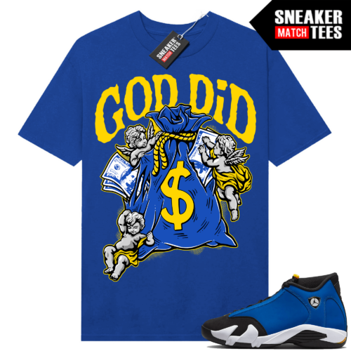 Jordan Januar 14 Laney shirts Sneaker Match Royal God Did