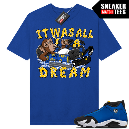 Jordan 14 Laney shirts Sneaker Match Royal It was All a Dream