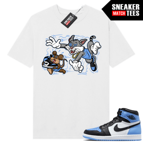 Jordan 1 UNC Toe Sneaker Match Shirt White Finessed