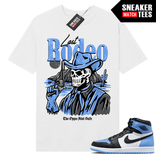 Jordan 1 UNC Toe Sneaker Match Shirt White Last Rodeo