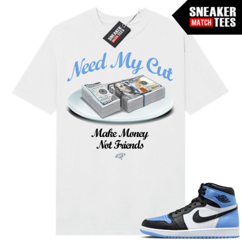 Jordan 1 UNC Toe Sneaker Match Shirt White Need My Cut