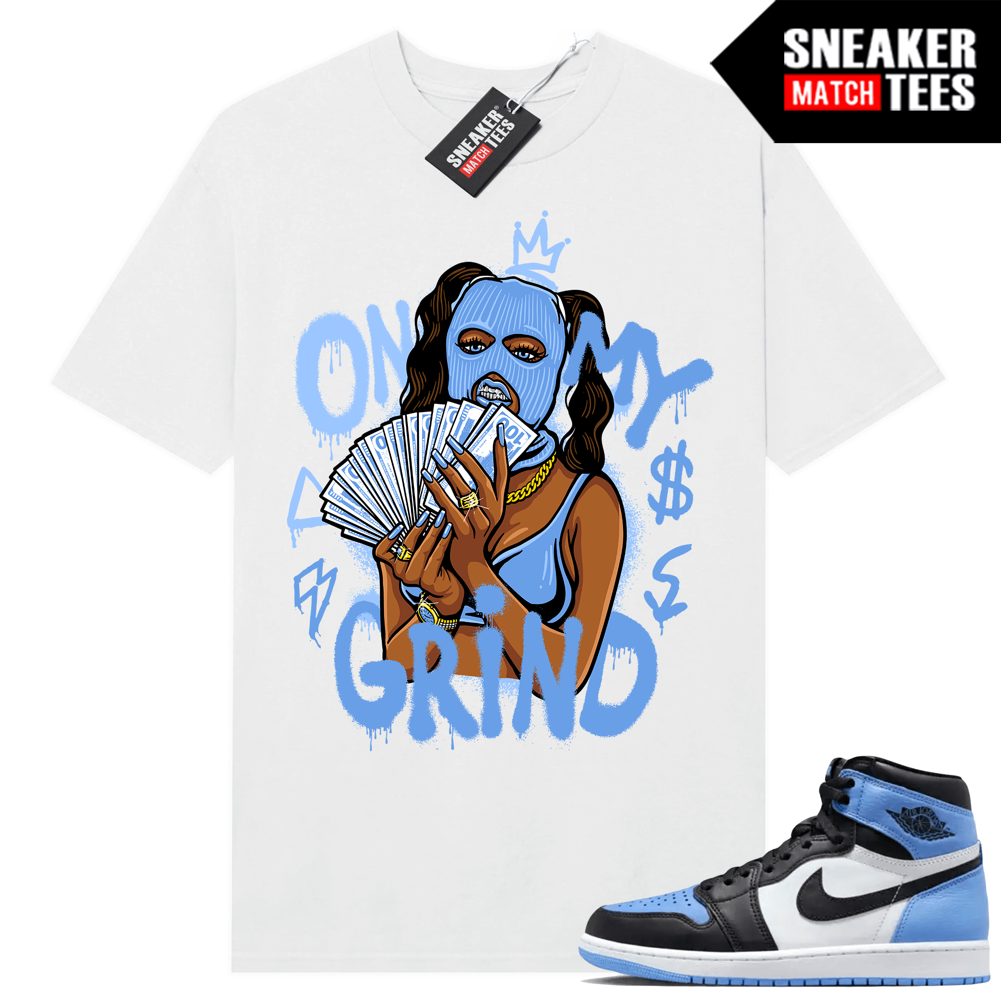 RTP Grind Different Sneaker T-Shirt, Black Basic Tee To Match Pine Green J1s