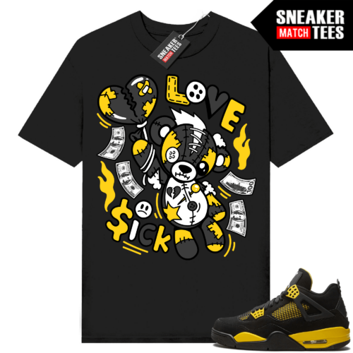 Air Jordan retro 4 Thunder matching shirts