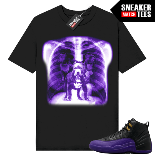 Jordan 12 Field Purple T-shirt purple Match Black DAWG in Me