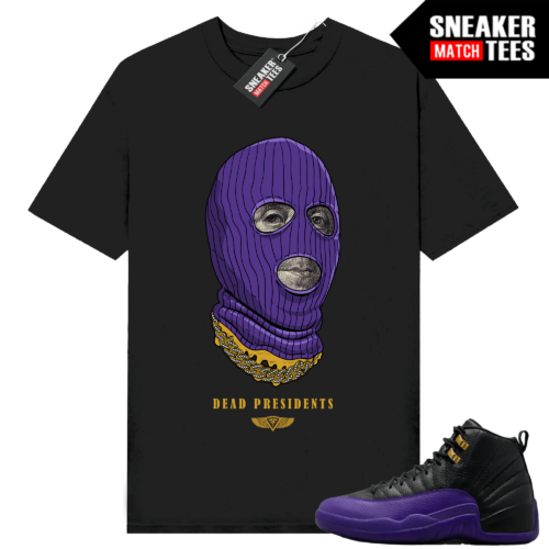 Jordan 12 Field Purple T-shirt Sneaker Match Black Dead Presidents