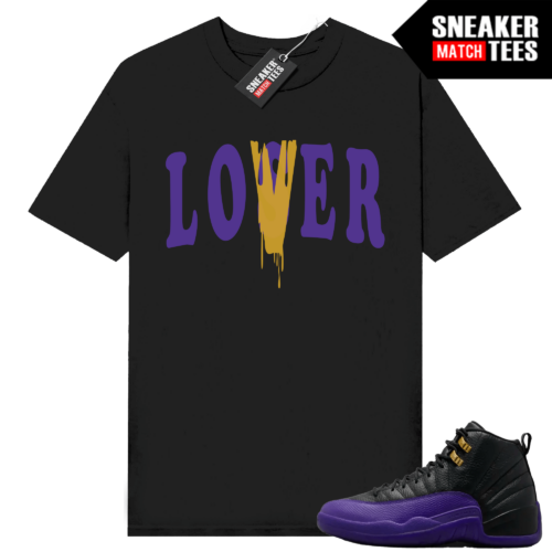 Jordan 12 Field Purple T-shirt Sneaker Match Black Lover