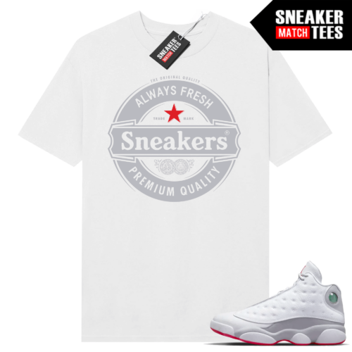 Jordan 13 Wolf Grey T-shirt Sneaker Match White Always Fresh