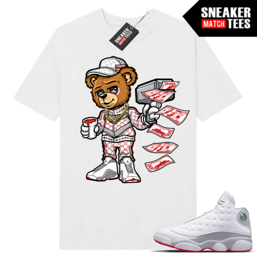 Jordan 13 Wolf Grey T-shirt Sneaker Match White Cash Canon Bear