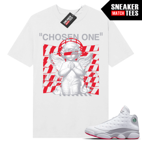 Jordan 13 Wolf Grey T-shirt Sneaker Match White Chosen One