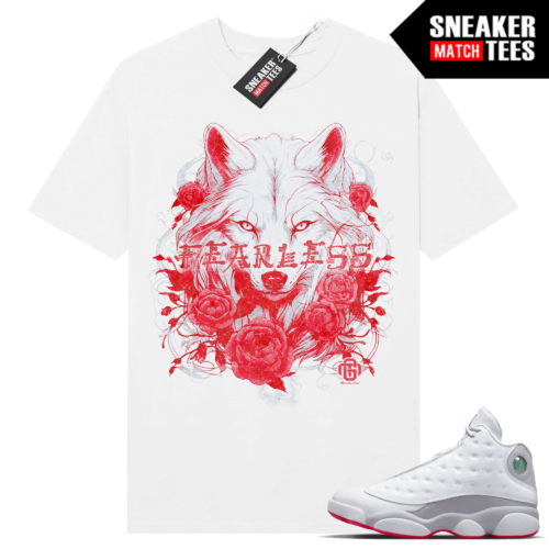 Jordan 13 Wolf Grey T-shirt Sneaker Match White Gior Japanese Wolf