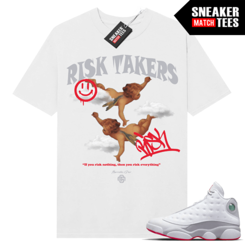 Jordan 13 Wolf Grey T-shirt Sneaker Match White Gior Risk Takers