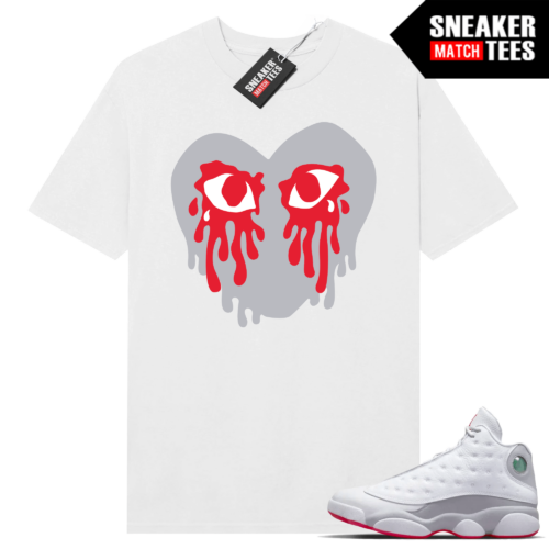 Jordan 13 Wolf Grey T-shirt Sneaker Match White Sadden