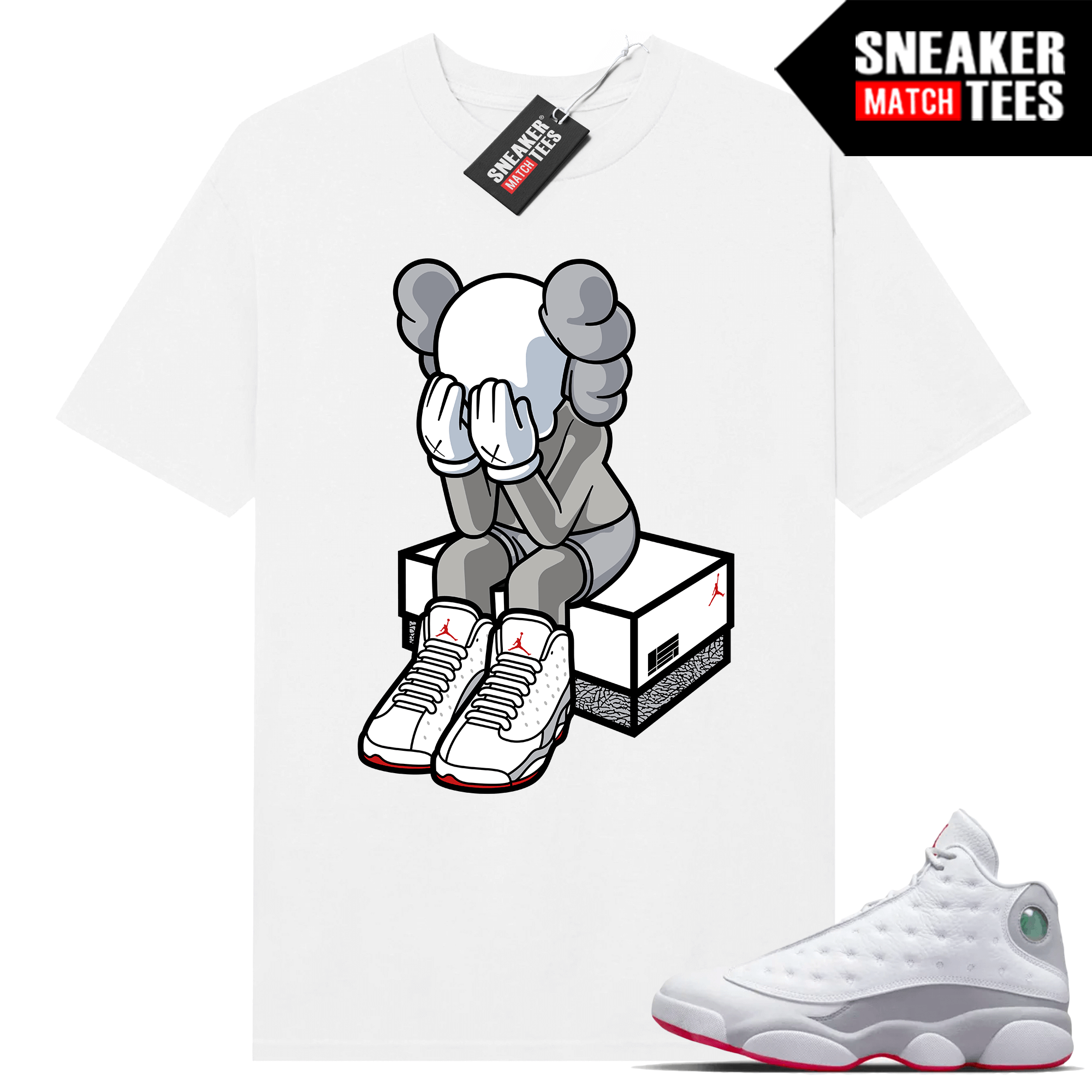 Jordan 13 Wolf Grey T-shirt Sneaker Match White Toy x AJ13