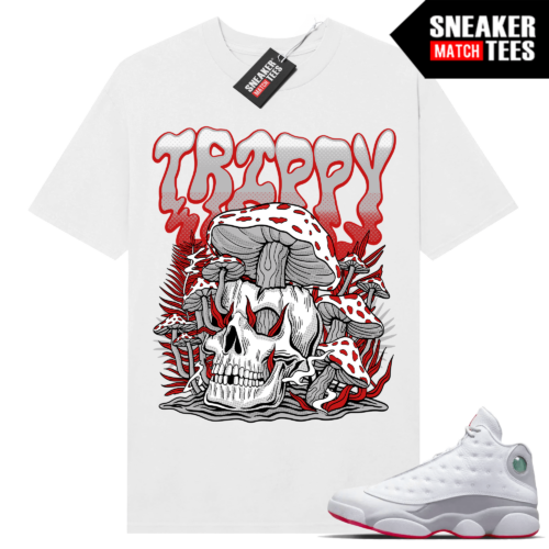 Jordan 13 Wolf Grey T-shirt Sneaker Match White Trippy Land