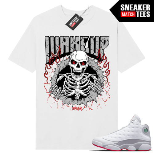 Jordan 13 Wolf Grey T-shirt Sneaker Match White Wakeup