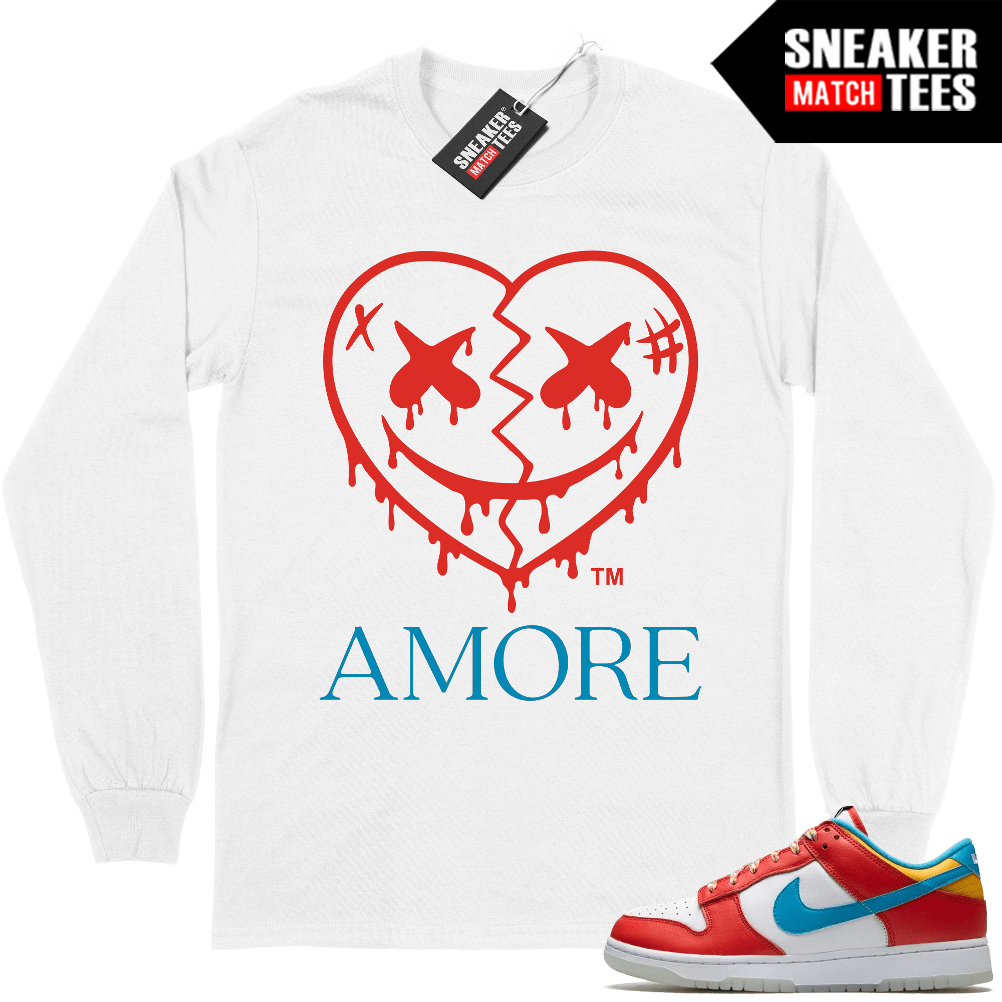 Fruity Pebbles Nike Dunk Low Long Sleeve Shirt Sneaker Match Sail AMORE 