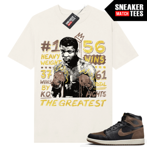 Jordan 1 Palomino T-shirt Sneaker Match Sail Distress Ali Greatest