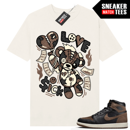 Jordan 1 Palomino T-shirt Sneaker Navy Sail Distress Love Sick Bear