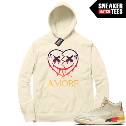 Jordan 3 J Balvin Sneaker Match Hoodie Sail AMORE Crazy Love Heart