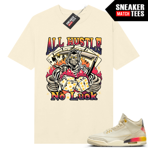 Jordan 3 J Balvin Sneaker Match T-shirt Sail All Hustle No Luck