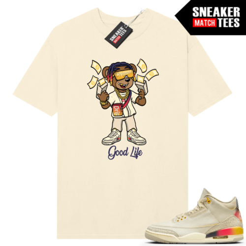 Jordan 3 J Balvin Sneaker Match T-shirt Sail Good Life Bear