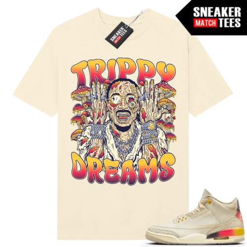 Jordan 3 J Balvin Sneaker Match T-shirt Sail Psychedelic Trippy Dreams