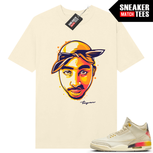 Jordan 3 J Balvin Runtrendy Sneaker Match T-shirt Sail Tupac