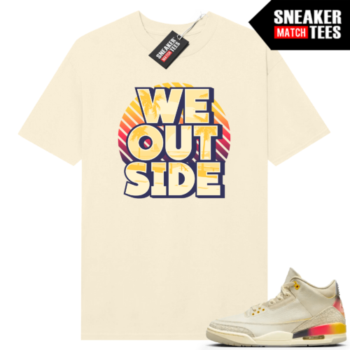 Jordan 3 J Balvin Sneaker Match T-shirt Sail We Outside