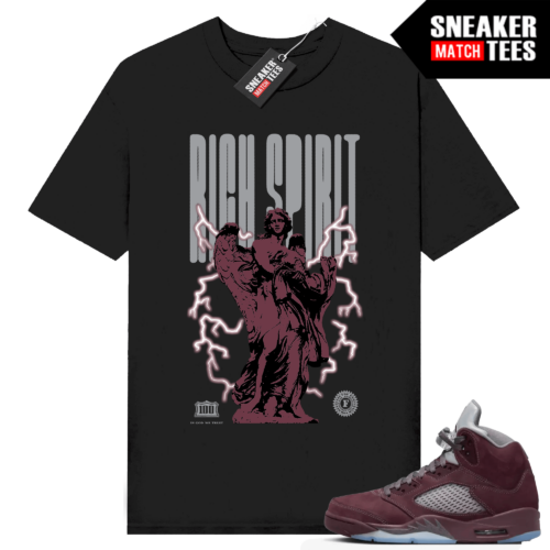 Jordan 5 Burgundy T-shirt Sneaker Match Black Rich Spirit