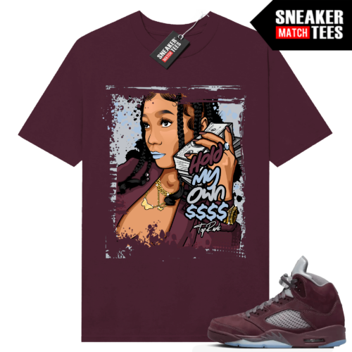 Jordan 5 Burgundy T-shirt Sneaker Match Maroon Hold My Own