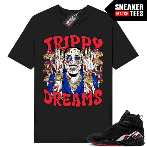 Jordan 8 Playoffs Sneaker Tees Black shirt Trippy Dreams