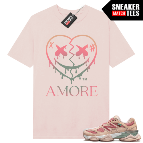 New Balance 9060 JoeFresh Goods Cookie Pink Sneaker Match T-shirt Light Pink AMORE Crazy Love Heart