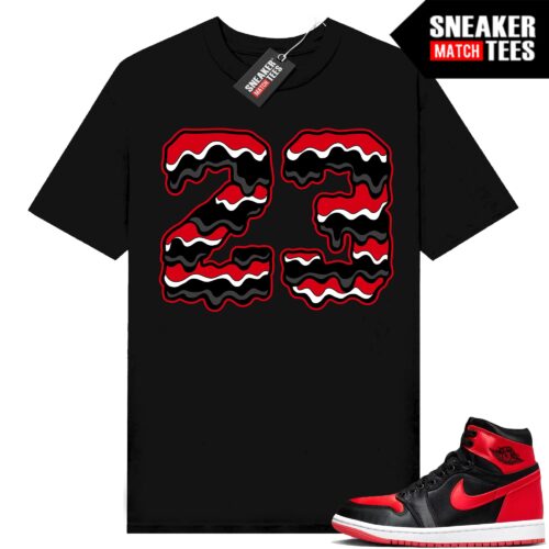 Jordan 1 Bred Satin Sneaker Match Shirts Black 23 Drip