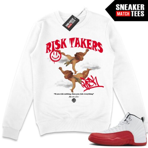 Jordan 12 Cherry Sneaker Match Sweater White Risk Takers
