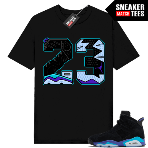 Jordan 6 Aqua Sneaker Tees Match Shirts Black 23 6s