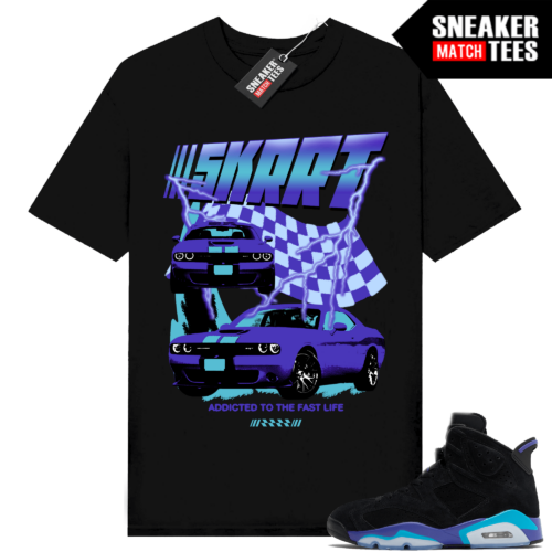 Jordan 6 Aqua Sneaker Tees Match Shirts Black Fast Life