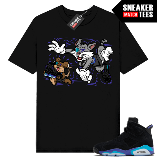 Jordan 6 Aqua Sneaker Tees Match Shirts Black Finessed