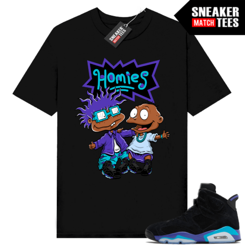Jordan 6 Aqua Sneaker Tees Match Shirts Black Homies