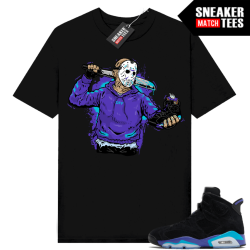 Jordan 6 Aqua Sneaker Tees Match Shirts Black Jason Cop