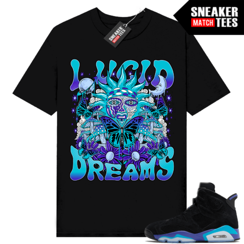 Jordan 6 Aqua Sneaker Tees Match Shirts Black Lucid Dreams