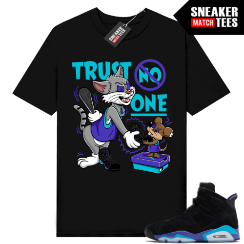 Jordan 6 Aqua Sneaker Tees Match Shirts Black Trust No One